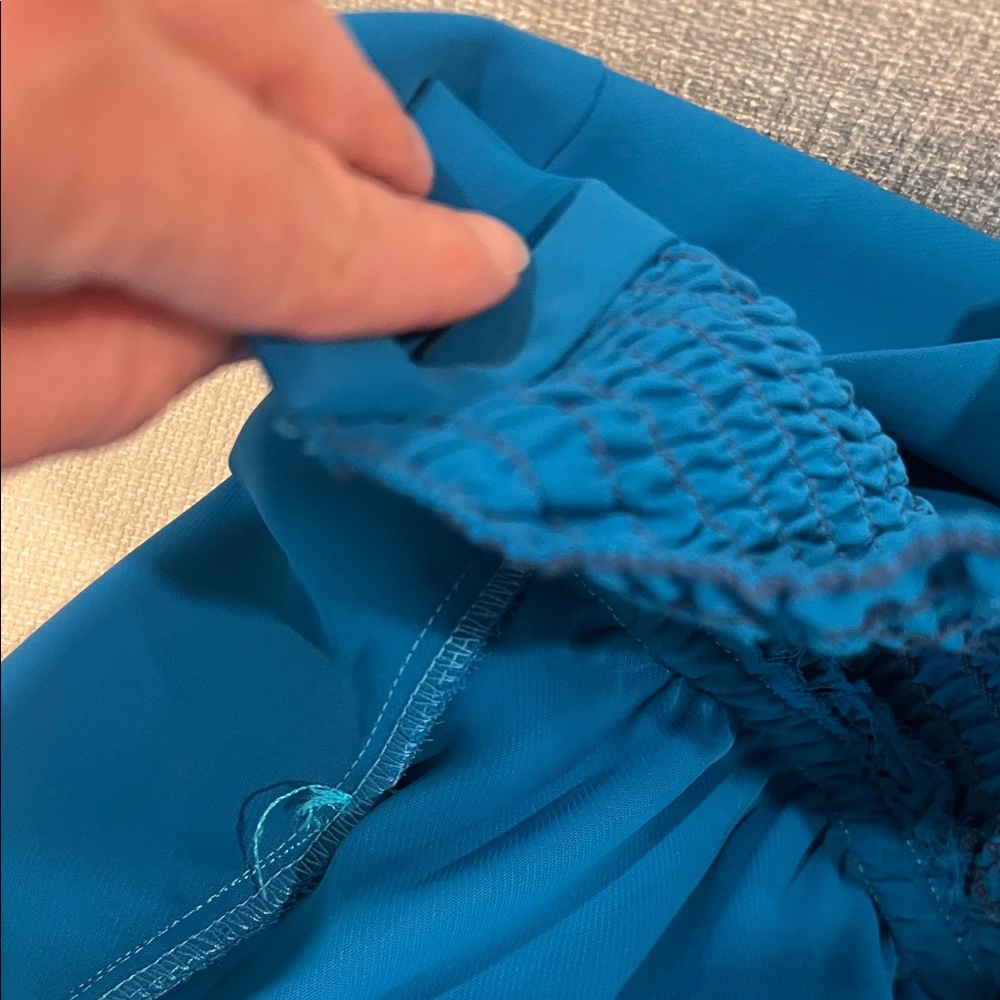Amanda Uprichard Teal-Blue Strapless Ruffle Mini Dress - Picture 9 of 10